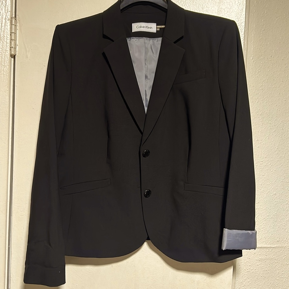 Calvin Klein women’s black suit jacket size16 never been altered or tailored